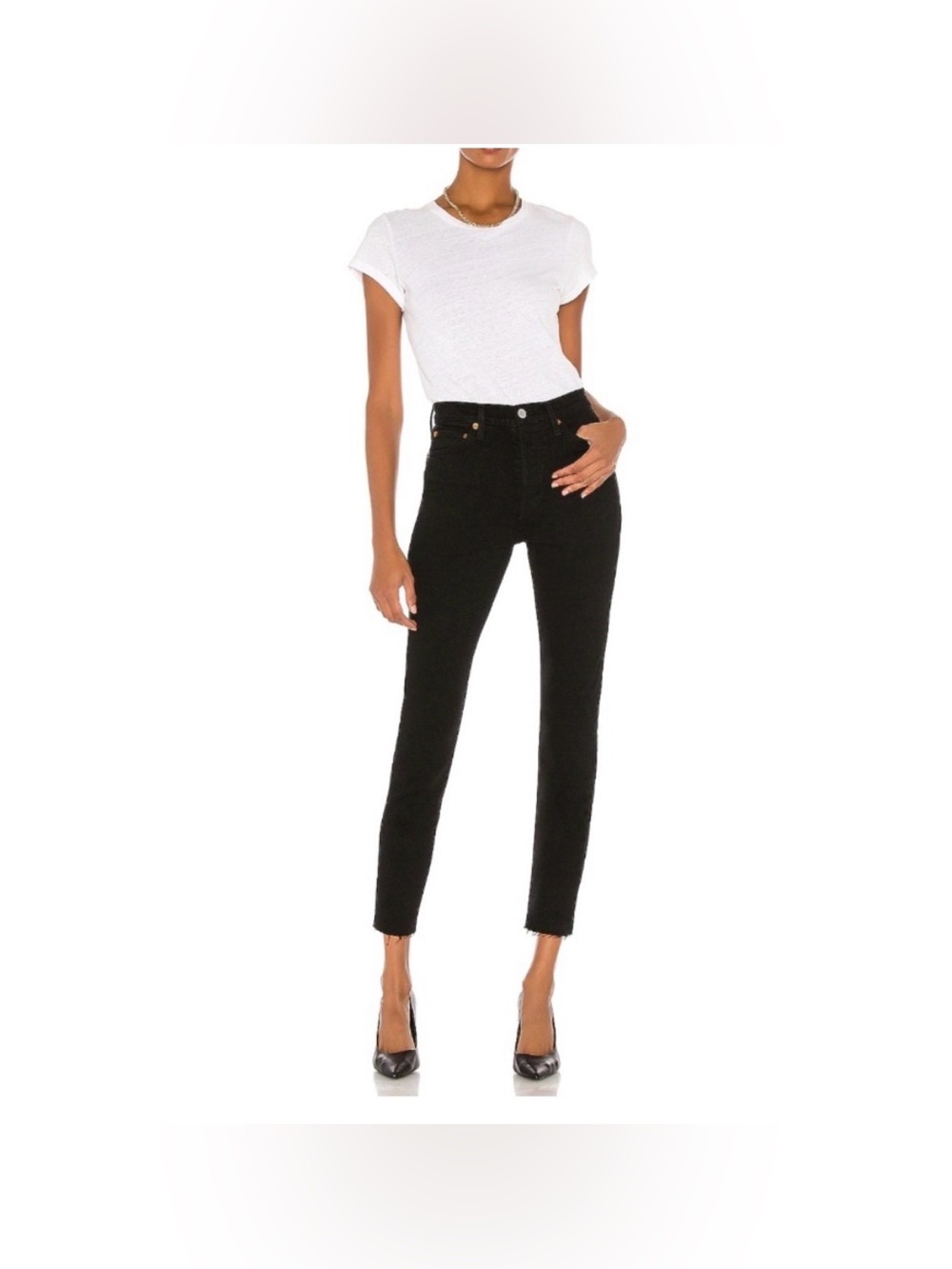 RE/DONE "90s High Rise" ankle crop jeans Size 24